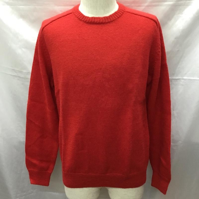 ニューヨーカー NEWYORKER ニット、セーター 長袖 長袖ニットカットソー ニット セーター クルーネックニット L 無地 赤 / レッド /  メンズ USED 古着 中古 10113329