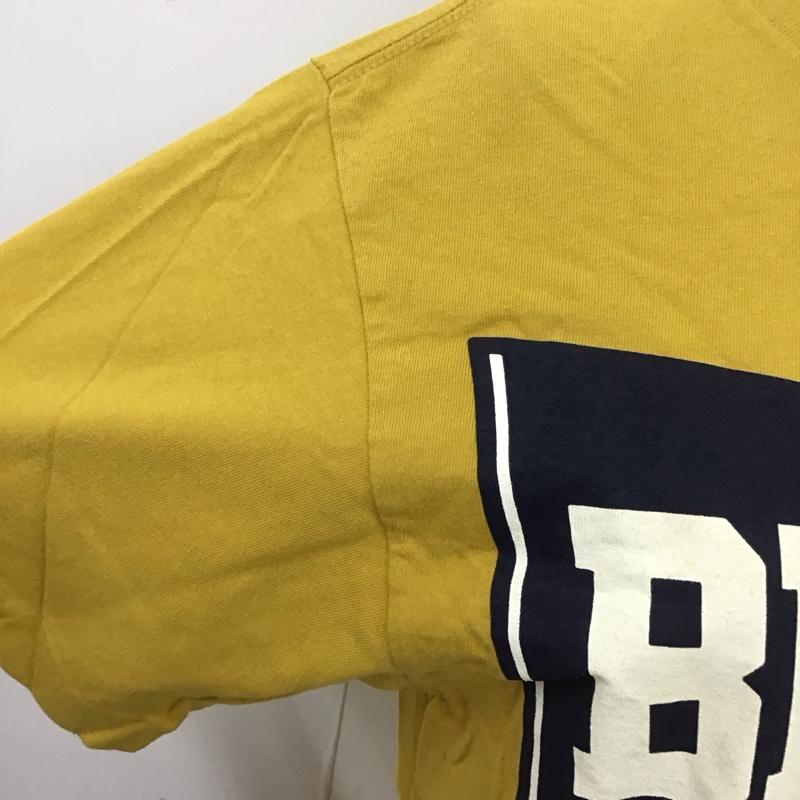 ブルーブルー BLUE BLUE Tシャツ 半袖 クルーネック フラッグ S ロゴ、文字 マスタード / マスタード / レディース USED 古着 中古 10110859