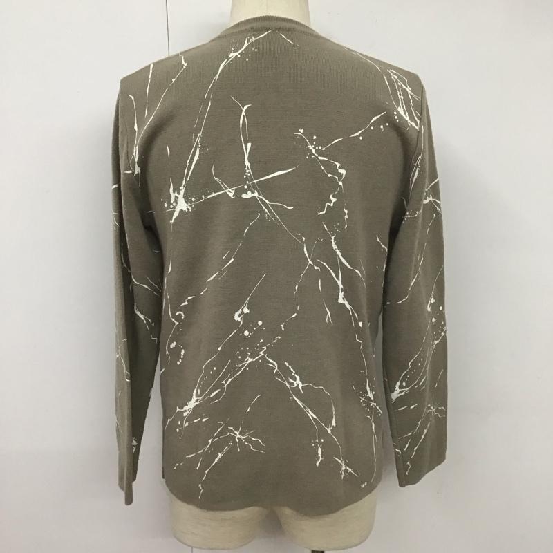ステュディオス STUDIOUS ニット、セーター 長袖 107430006 ランダムペイントミラノリブ 長袖ニット リブニット セーター クルーネック 1 総柄 ベージュ / ベージュ / メンズ USED 古着 中古 10107792
