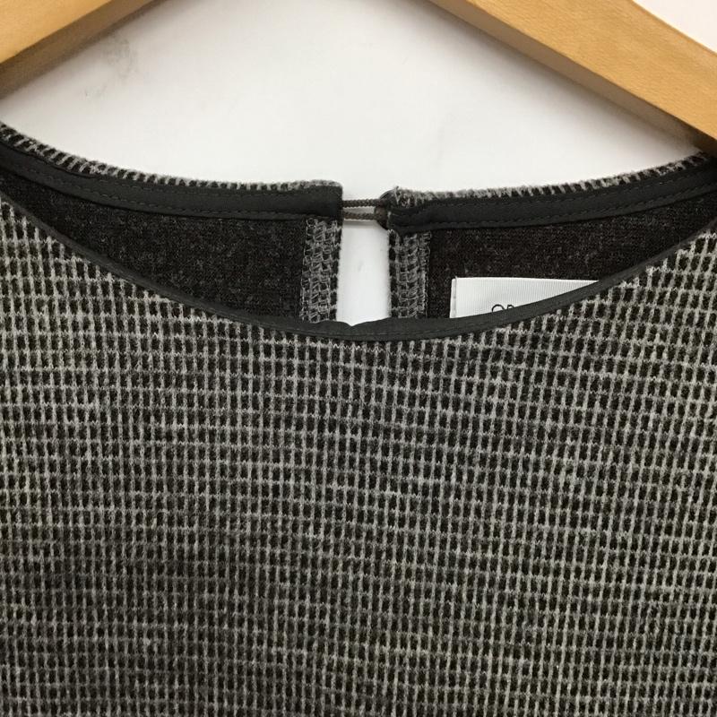 オペークドットクリップ OPAQUE.CLIP カットソー 長袖 637-17229 袖フォルムデザインカットソー ウールライク L 黒 / ブラック / X 白 / ホワイト / レディース USED 古着 中古 10129130