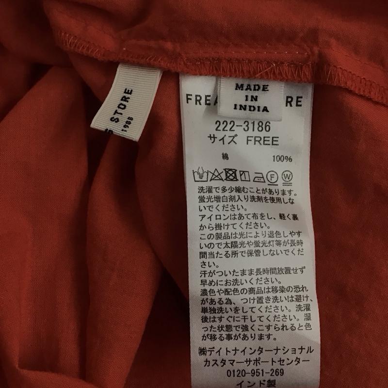 フリークスストア FREAK S STORE ワンピース ロングスカート 222-3186 ピンタック バンドカラー シャツワンピース FREE 無地 橙 / オレンジ / レディース USED 古着 中古 10142258