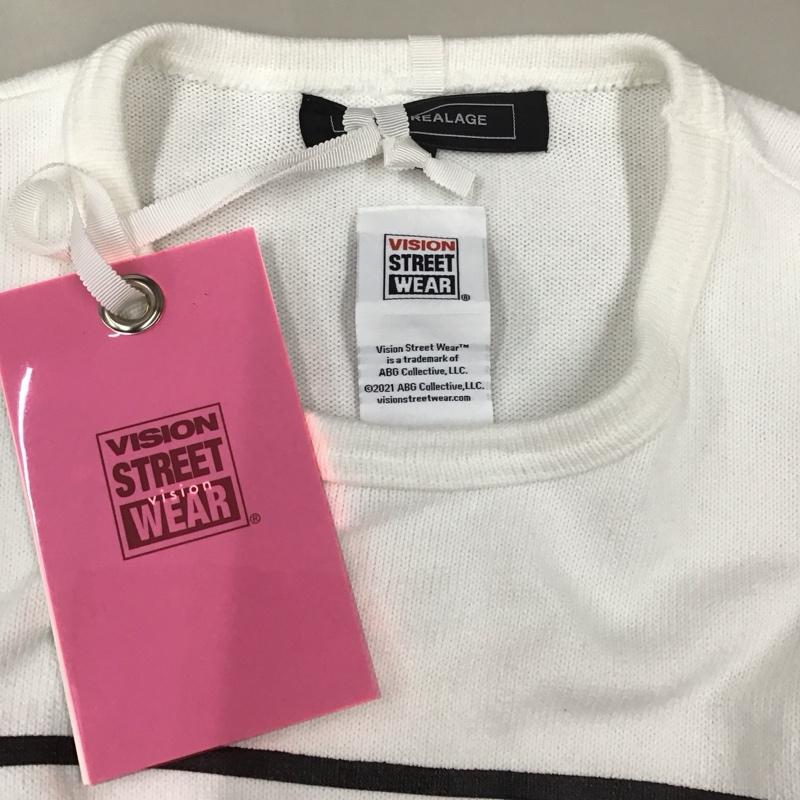 ヴィジョン ストリート ウェア VISION STREET WEAR カットソー 長袖 1305721 アンリアレイジ コラボ ZOOMUPLONGT-SHIRT ロンT プリントTシャツ M ロゴ、文字 白 / ホワイト / メンズ USED 古着 中古 10111813