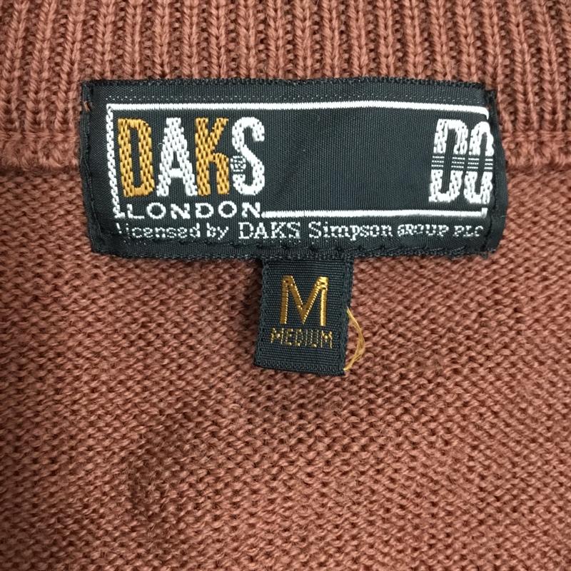 ダックス DAKS ベスト ベスト ゴルフ 前開き Vネック M アーガイル柄 茶 / ブラウン / メンズ USED 古着 中古 10117806