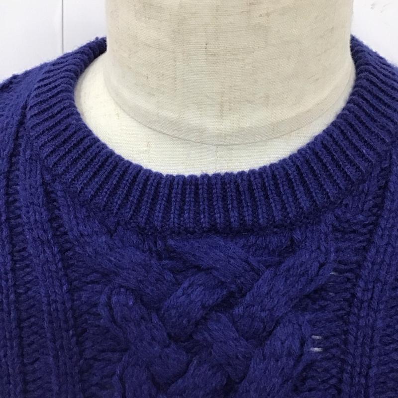 シュプリーム Supreme ニット、セーター 長袖 FW23 AppliqueCableKnitSweater 長袖ニットカットソー セーター L ロゴ、文字 青 / ブルー / メンズ USED 古着 中古 10115366