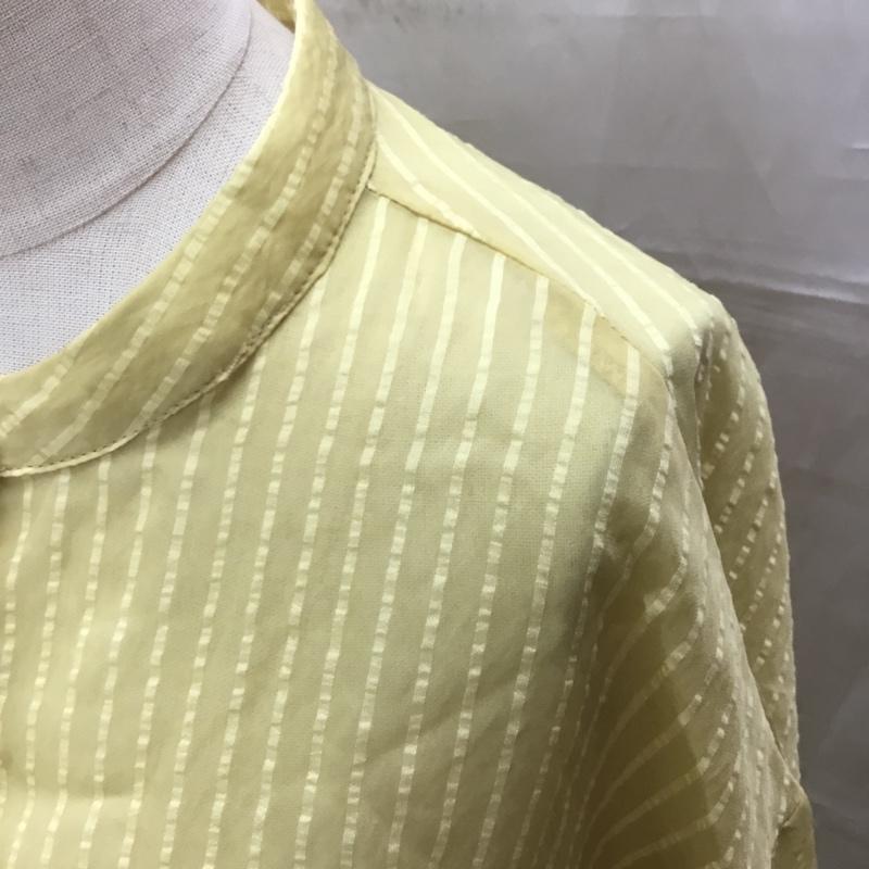 レイカズン Ray Cassin シャツ、ブラウス 長袖 532-117880 パールボタンシアーブラウス M ストライプ 黄 / イエロー / レディース USED 古着 中古 10112891