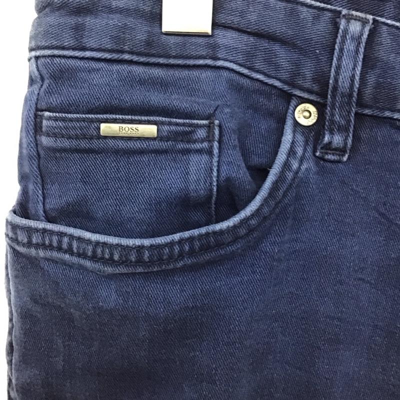 ヒューゴボス HUGO BOSS パンツ デニム、ジーンズ スリムパンツ ストレッチパンツ カジュアルパンツ 32インチ 無地 紺 / ネイビー / メンズ USED 古着 中古 10128686