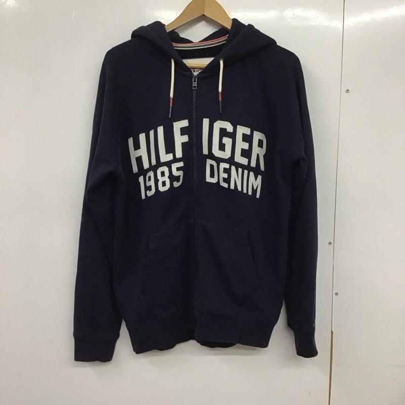 ヒルフィガーデニム HILFIGER DENIM パーカー 長袖 長袖パーカー S ロゴ、文字 紺 / ネイビー / メンズ USED 古着 中古 10133125