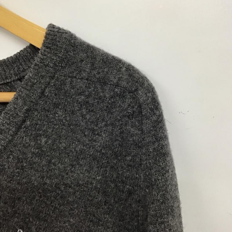 バーバリーズ BURBERRYS ニット、セーター 長袖 Vネック ウール 90年代 ワンポイント 灰 / グレー / レディース USED 古着 中古 10133752