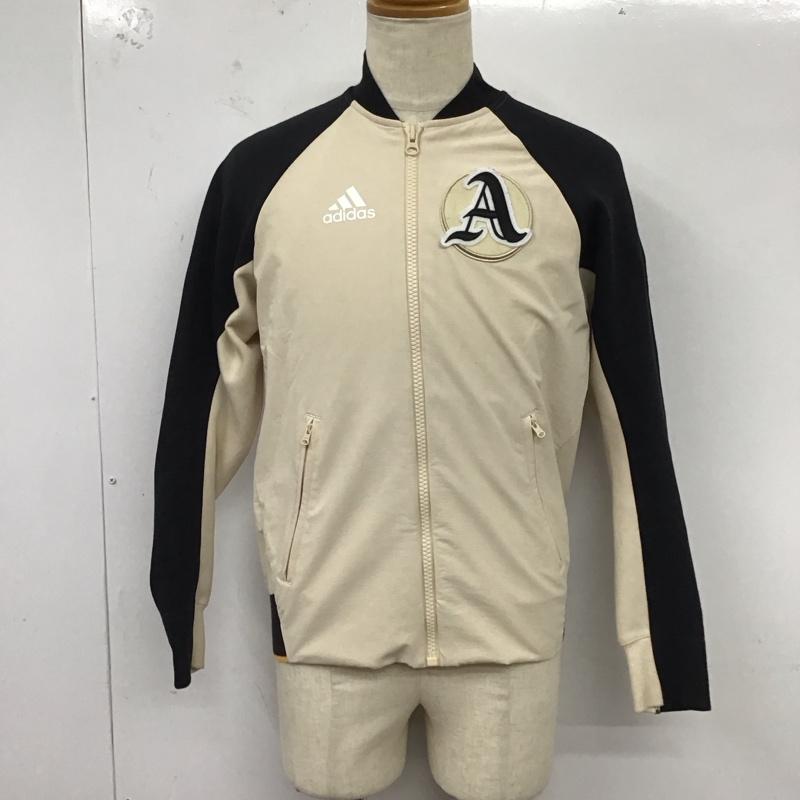 アディダス adidas ジャケット、上着 ジャケット、ブレザー ea0371 ジップアップブルゾン スポーツウェア ジップアップジャケット M ロゴ、文字 黒 / ブラック / X ベージュ / ベージュ / メンズ USED 古着 中古 10122008