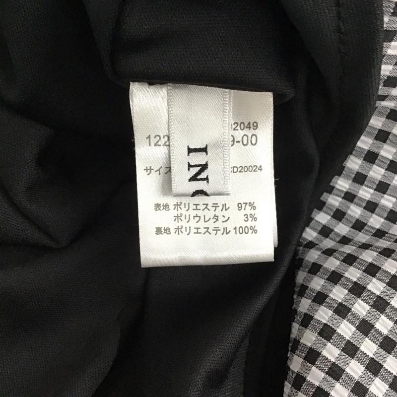 イング INGNI ワンピース ロングスカート 1221-500419-00 肩リボンワンピース フレアワンピース ノースリーブ M チェック 白 / ホワイト / X 黒 / ブラック / レディース USED 古着 中古 10130454
