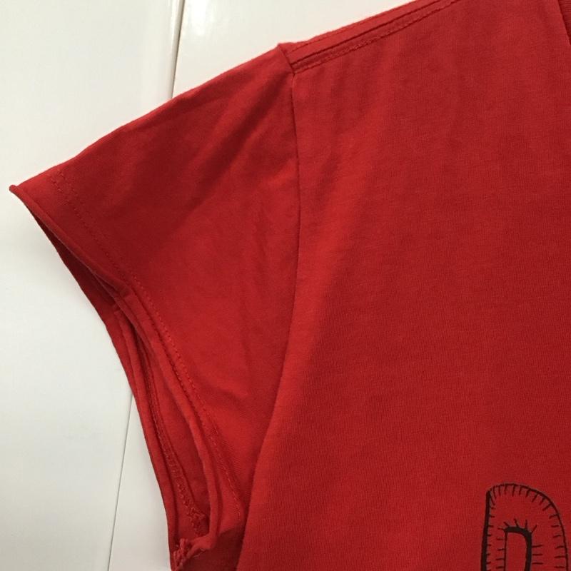 ディーゼル DIESEL Tシャツ 半袖 クルーネック S ロゴ、文字 赤 / レッド / レディース USED 古着 中古 10130601