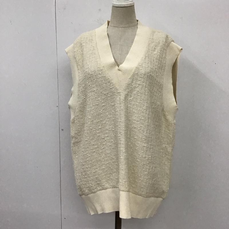 ザラ ZARA ベスト ベスト 7563 042 712 Vネック M 無地 アイボリー / アイボリー / レディース USED 古着 中古 10117684