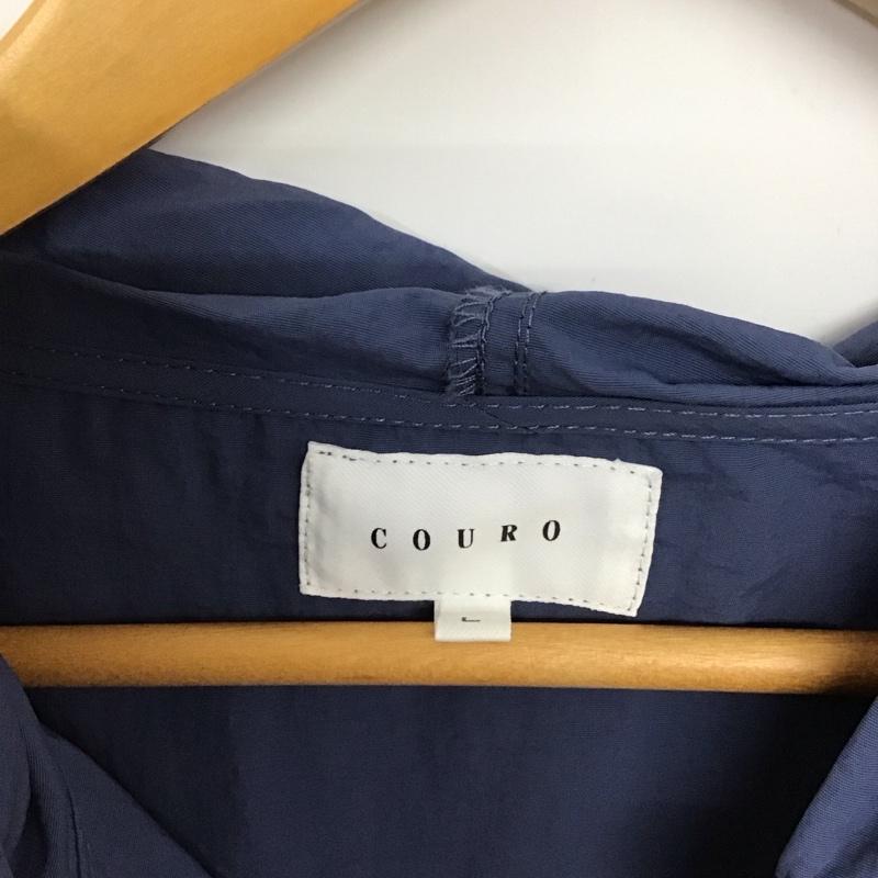 コウロ COURO パーカー 長袖 長袖パーカー ナイロンジャケットパーカー アウター L 無地 青 / ブルー / レディース USED 古着 中古 10136444