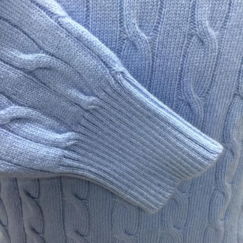 ブルックスブラザーズ BROOKS BROTHERS ニット、セーター 長袖 長袖ニットカットソー ニット セーター クルーネックニット S 総柄 水色 / ライトブルー / メンズ USED 古着 中古 10113872