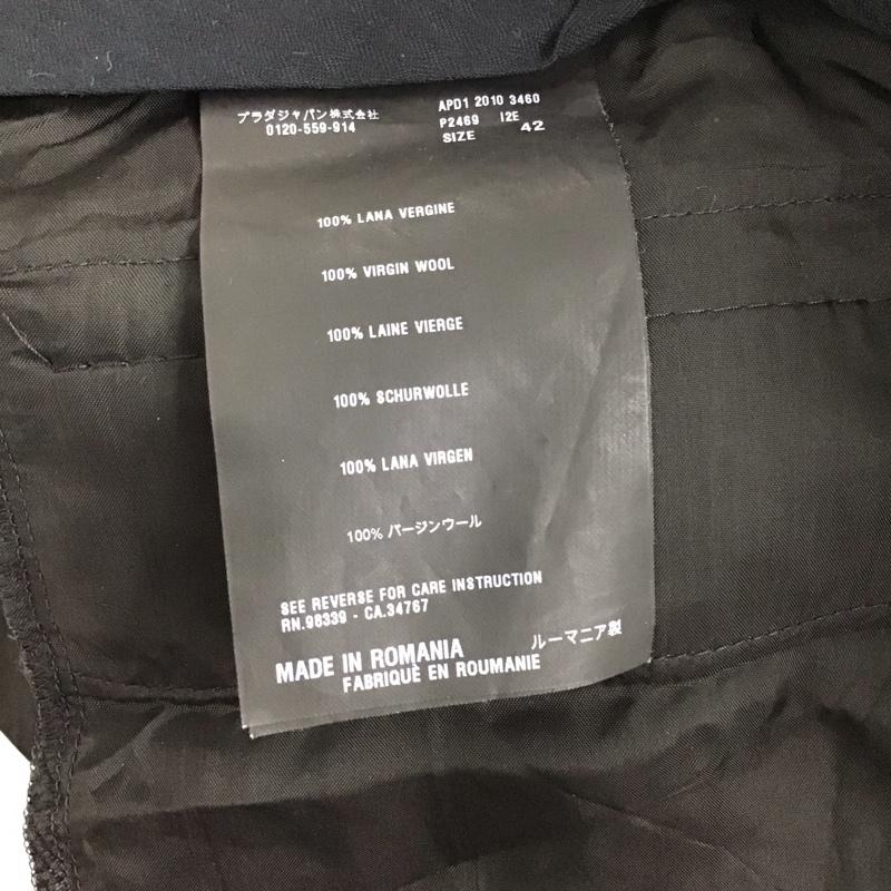 プラダ PRADA パンツ スラックス スラックスパンツ スリムパンツ ストレッチパンツ 42インチ 無地 黒 / ブラック / メンズ USED 古着 中古 10130997