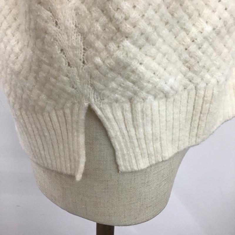 ザラ ZARA カーディガン 七分袖 L 無地 白 / ホワイト / レディース USED 古着 中古 10106394