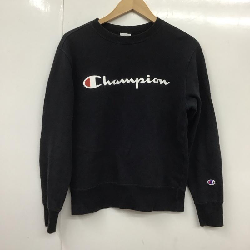 チャンピオン Champion トレーナー 長袖 c3-h004 ベーシッククルーネックスウェットシャツ トレーナー プリントスウェット S ロゴ、文字 紺 / ネイビー / メンズ USED 古着 中古 10108478