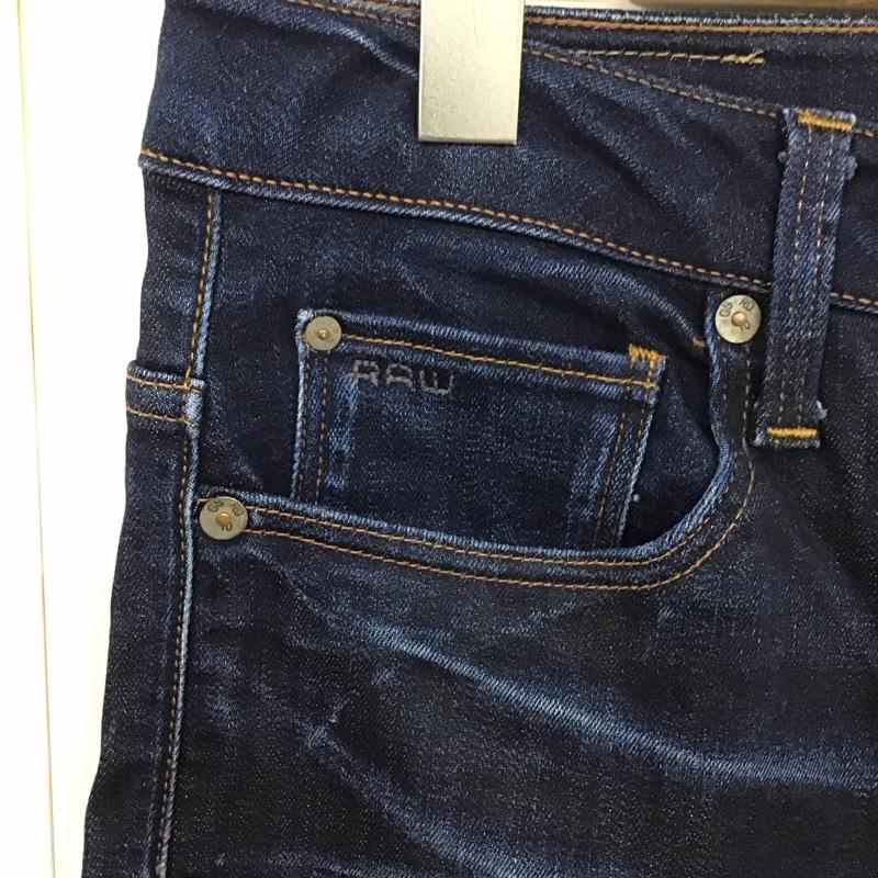 ジースターロゥ G-STAR RAW パンツ デニム、ジーンズ デニムパンツ スリムパンツ カジュアルパンツ ストレッチパンツ 28インチ 無地 インディゴ / インディゴ / メンズ USED 古着 中古 10130822