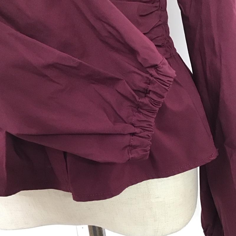 ロイヤルパーティー ROYAL PARTY カットソー 長袖 7483-671-8 カシュクール ペプラム FREE 無地 紫 / パープル / レディース USED 古着 中古 10120052
