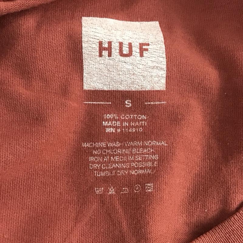 ハフ HUF Tシャツ 半袖 半袖カットソー プリントTシャツ クルーネックカットソー S ロゴ、文字 えんじ / ワインレッド /  メンズ USED 古着 中古 10110938