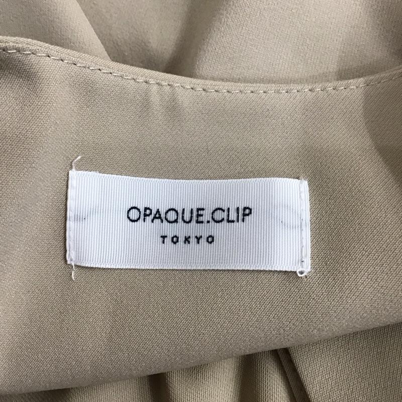 オペークドットクリップ OPAQUE.CLIP シャツ、ブラウス 長袖 長袖シャツ ノーカラーシャツ 長袖カットソー L 無地 ベージュ / ベージュ / レディース USED 古着 中古 10114330
