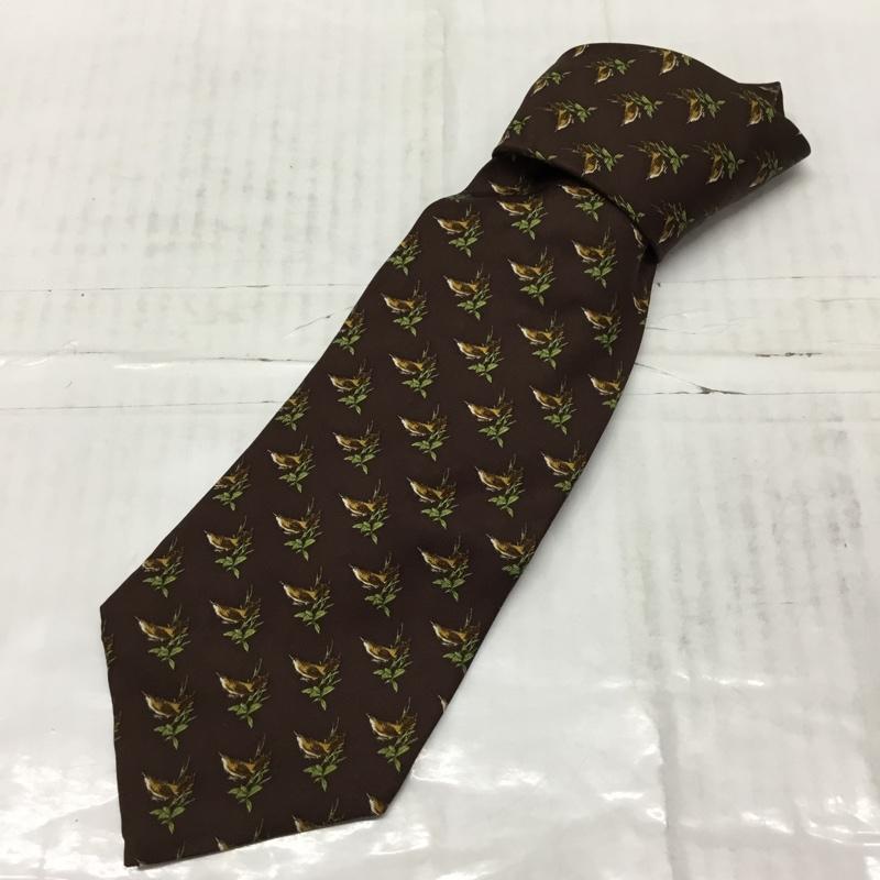 ブルックスブラザーズ BROOKS BROTHERS ネクタイ ネクタイ シルク USA製 鳥柄 総柄 茶 / ブラウン / メンズ USED 古着 中古 10113603