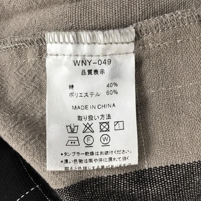 アンドヤーン &yarn ワンピース ロングスカート WNY-049 ドルマンスリーブ 前開き スタンドネック チェック 灰 / グレー / X 黒 / ブラック / レディース USED 古着 中古 10122661