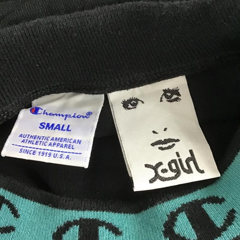エックスガール X-girl Tシャツ 長袖 CWSP404 champion モックネック長袖Tシャツ S ロゴ、文字 黒 / ブラック / レディース USED 古着 中古 10107168
