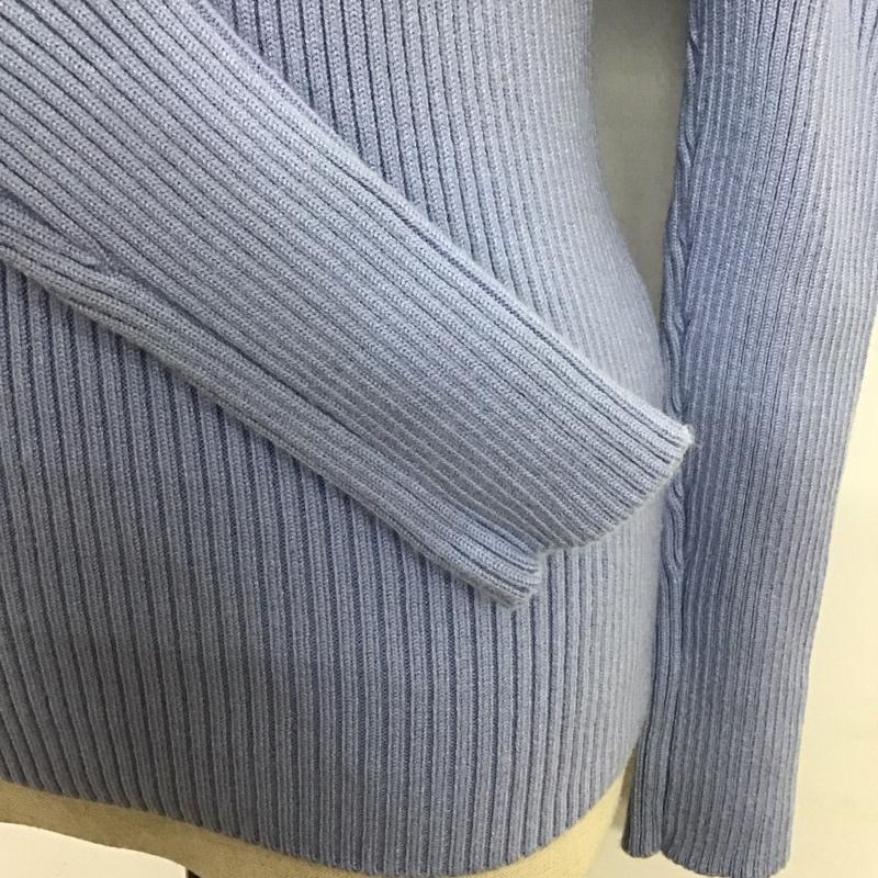 ザラ ZARA ニット、セーター 長袖 長袖ニットカットソー ニット セーター タートルネックニット L 無地 青 / ブルー / レディース USED 古着 中古 10118597