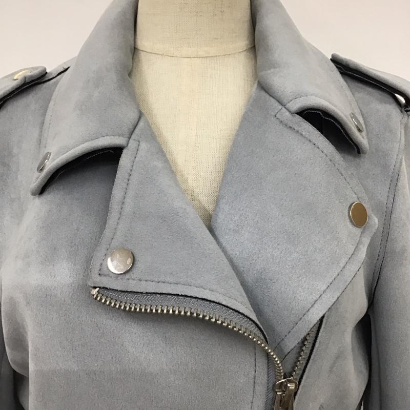ザラ ZARA ジャケット、上着 ジャンパー、ブルゾン ジップアップジャケット ライダースジャケット アウター S 無地 灰 / グレー / レディース USED 古着 中古 10118596