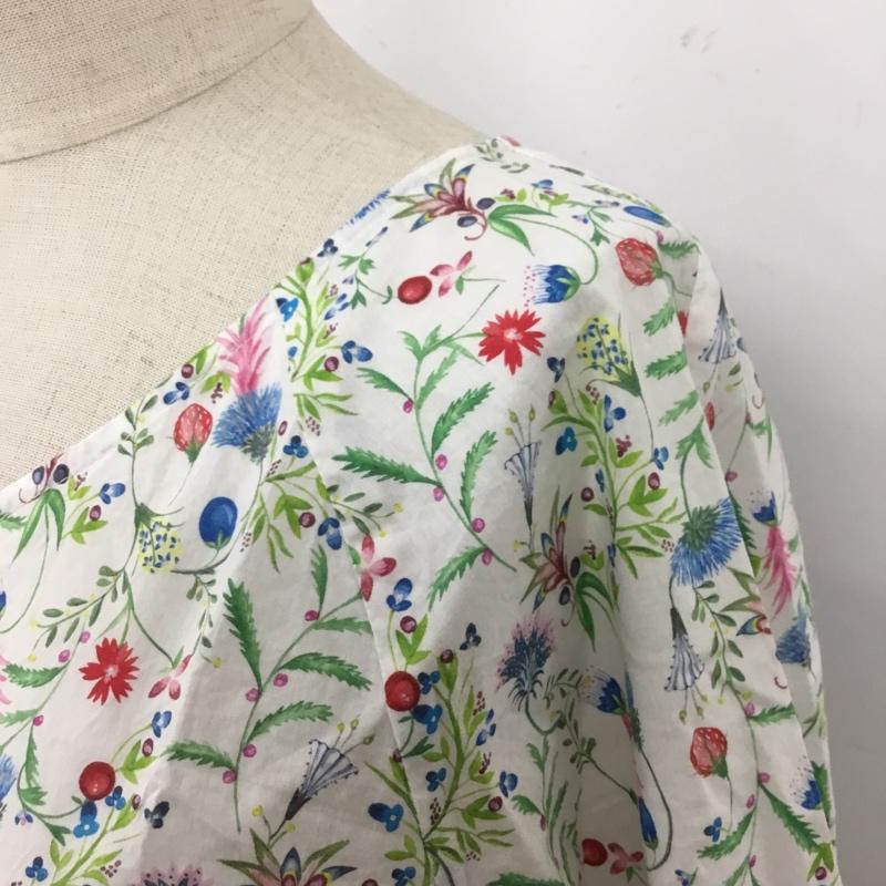 ナチュラルビューティーベーシック NATURAL BEAUTY BASIC シャツ、ブラウス 長袖 017-7210871 リバティキャンディスリーブブラウス 長袖シャツ ノーカラーシャツ M 総柄 マルチカラー / マルチカラー / レディース USED 古着 中古 10110314