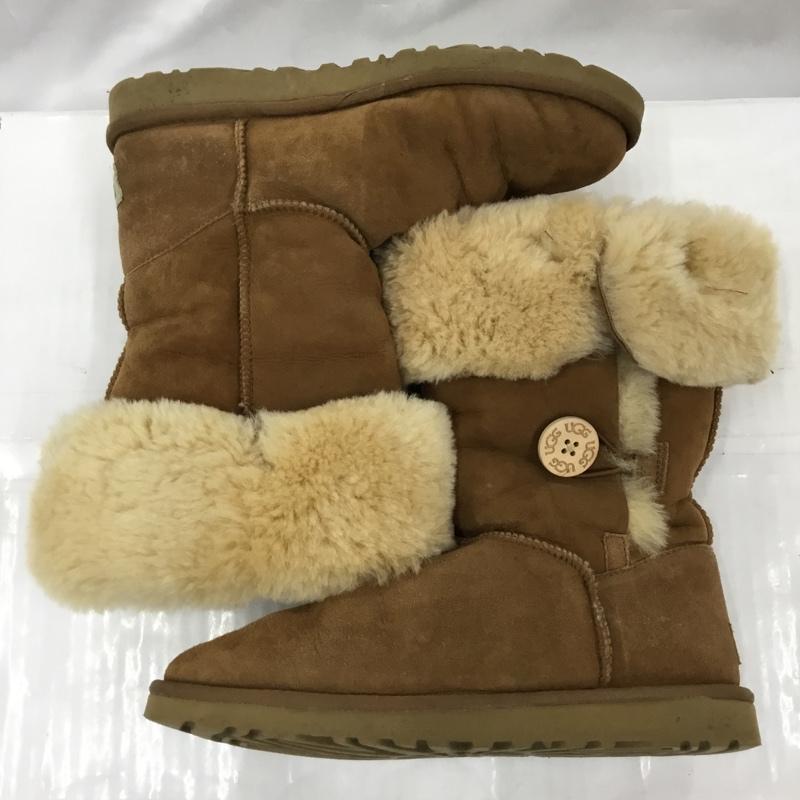 アグ UGG ブーツ 一般 1873 Bailey Button Triplet 25cm 25.0cm 無地 キャメル / キャメル / レディース USED 古着 中古 10105873