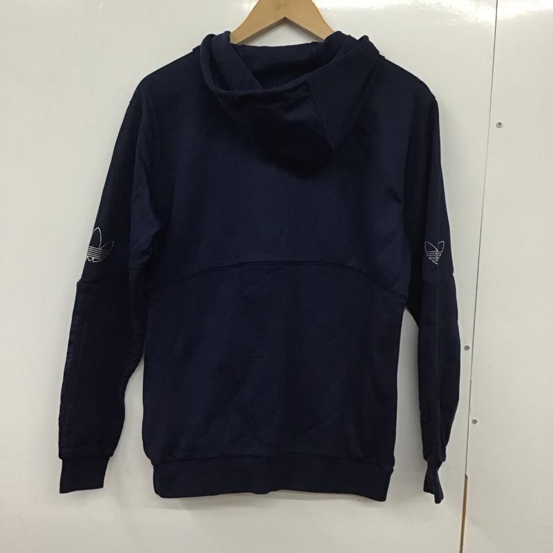 アディダス adidas パーカー 長袖 fm3890 長袖パーカー プルオーバーパーカー S ロゴ、文字 紺 / ネイビー / メンズ USED 古着 中古 10131221