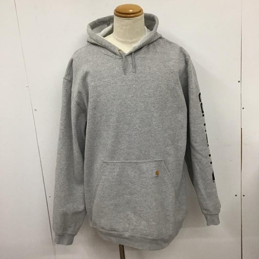 カーハート Carhartt パーカー 長袖 長袖パーカー プルオーバーパーカー スウェット XL ロゴ、文字 灰 / グレー /  メンズ USED 古着 中古 10127640