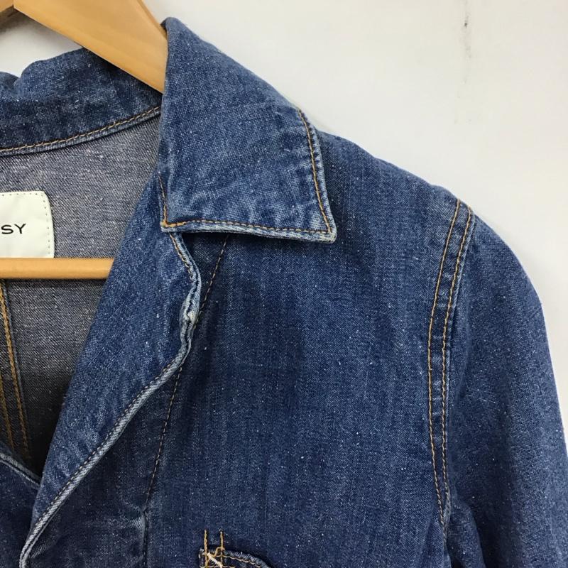 マウジー MOUSSY コート コート一般 0108SW11-0370 Denim teacher JK デニムチェスターコート FREE 無地 水色 / ライトブルー / レディース USED 古着 中古 10136934