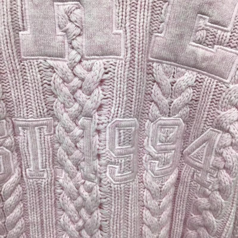 シュプリーム Supreme ニット、セーター 長袖 FW23 AppliqueCableKnitSweater 長袖ニットカットソー セーター L ロゴ、文字 桃 / ピンク / メンズ USED 古着 中古 10115370