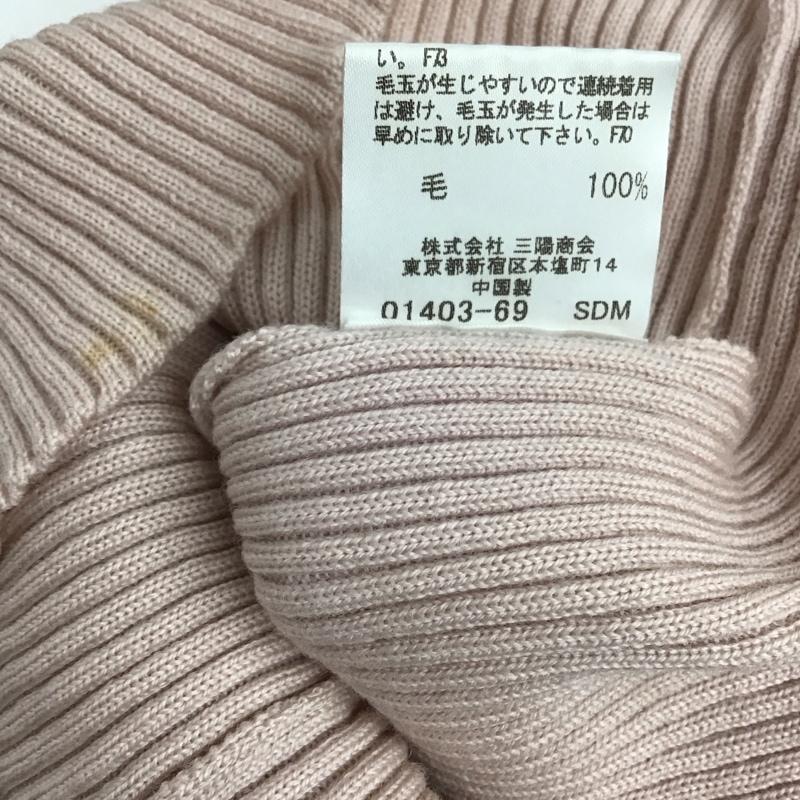 バーバリーブルーレーベル BURBERRY BLUE LABEL ニット、セーター 長袖 FB594-757-12 ウール タートルネック 38 ワンポイント 桃 / ピンク /  レディース USED 古着 中古 10116716