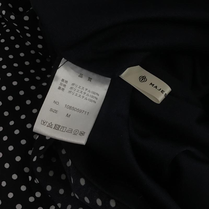 マジェスティックレゴン MAJESTIC LEGON ワンピース・ドレス・オールインワン ワンピース・ドレス・オールインワン 1085059711 ショルダー切替フリルオールインワン ノースリーブオールインワン フレアパンツ フリル袖 M ドット 紺 / ネイビー / X 白 / ホワイト / レディース USED 古着 中古 10105553