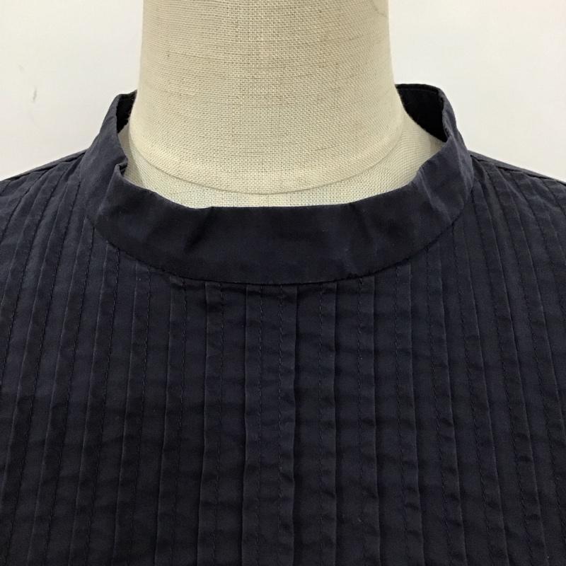 グリーンレーベルリラクシング green label relaxing シャツ、ブラウス 長袖 3511-137-1384 タフタ ピンタック ブラウス プルオーバー 無地 紺 / ネイビー / レディース USED 古着 中古 10122583