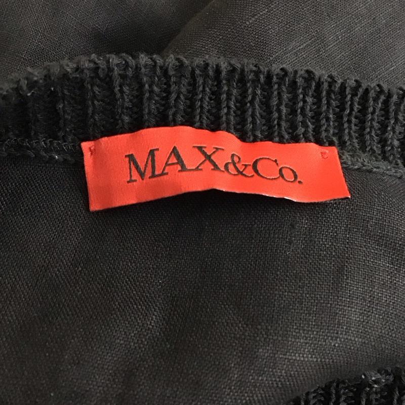 マックスアンドコー MAX&CO カットソー 半袖 コットンリネン XL 無地 黒 / ブラック /  レディース USED 古着 中古 10115002