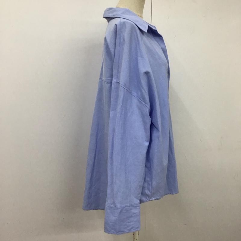 ザラ ZARA シャツ、ブラウス 長袖 長袖シャツ カラーシャツ 長袖カットソー L 無地 水色 / ライトブルー / レディース USED 古着 中古 10116417
