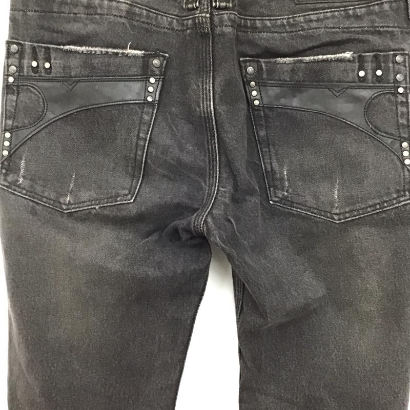 ディーゼル DIESEL パンツ デニム、ジーンズ デニムパンツ スリムパンツ カジュアルパンツ 32インチ ダメージ加工 黒 / ブラック / メンズ USED 古着 中古 10127734