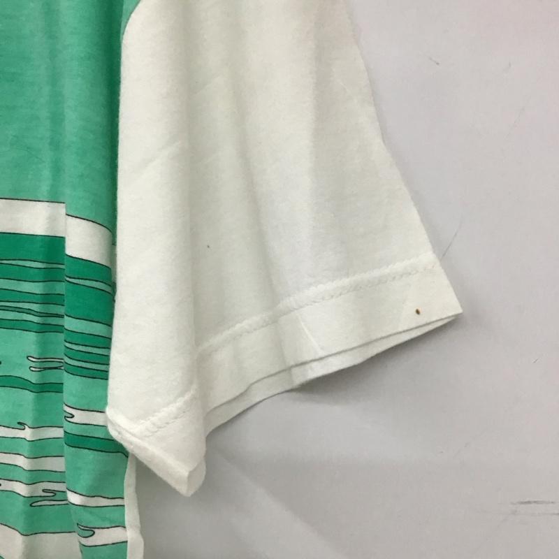 グッチ GUCCI Tシャツ 半袖 クルーネック S ロゴ、文字 白 / ホワイト / X 緑 / グリーン / レディース USED 古着 中古 10139153