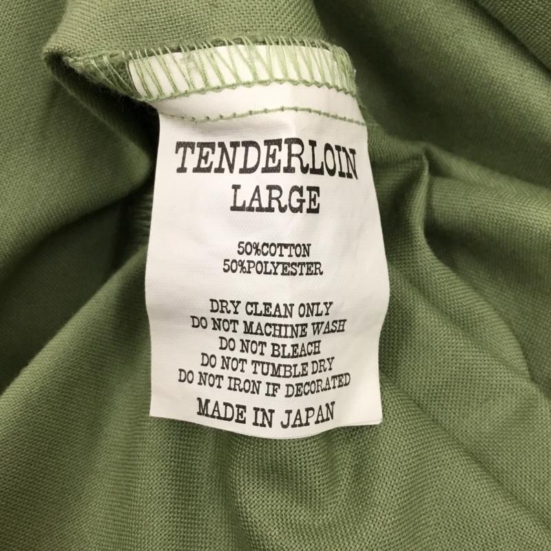 テンダーロイン TENDERLOIN シャツ、ブラウス 長袖 長袖シャツ カラーシャツ ポケットシャツ 長袖カットソー ミリタリーシャツ L ロゴ、文字 カーキ / カーキ / メンズ USED 古着 中古 10114888