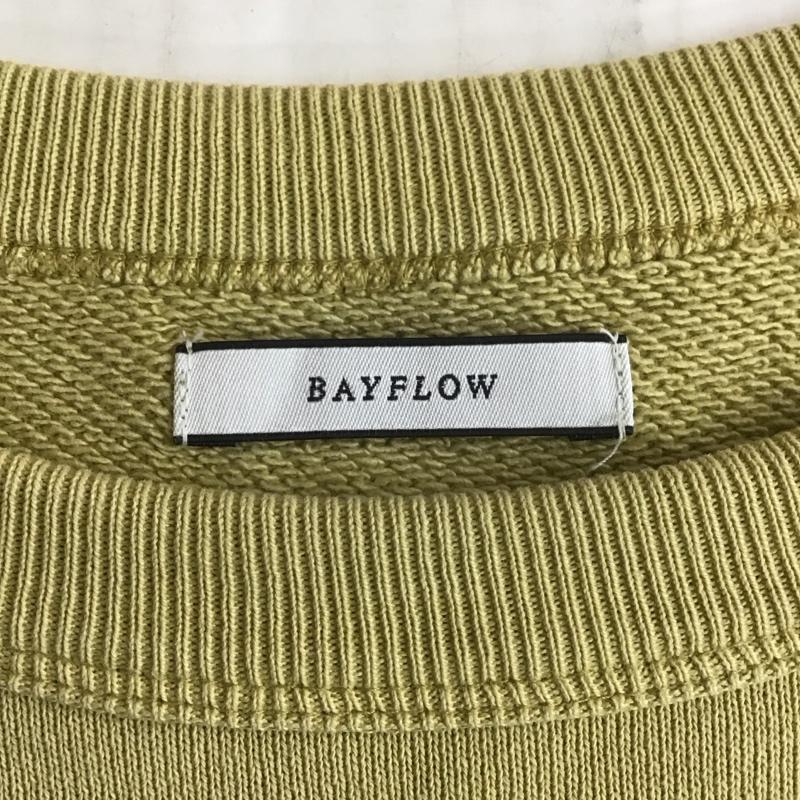 ベイフロー BAYFLOW トレーナー 長袖 BM2101NM13 スウェット ラグランスリーブ スノーウォッシュウラケプルオーバー 3 ロゴ、文字 黄 / イエロー / メンズ USED 古着 中古 10107825