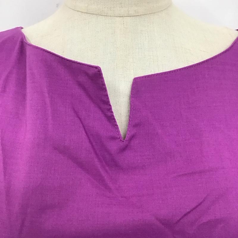 ナチュラルビューティーベーシック NATURAL BEAUTY BASIC カットソー 半袖 017-8110534 フレアスリーブ M 無地 紫 / パープル / レディース USED 古着 中古 10123097