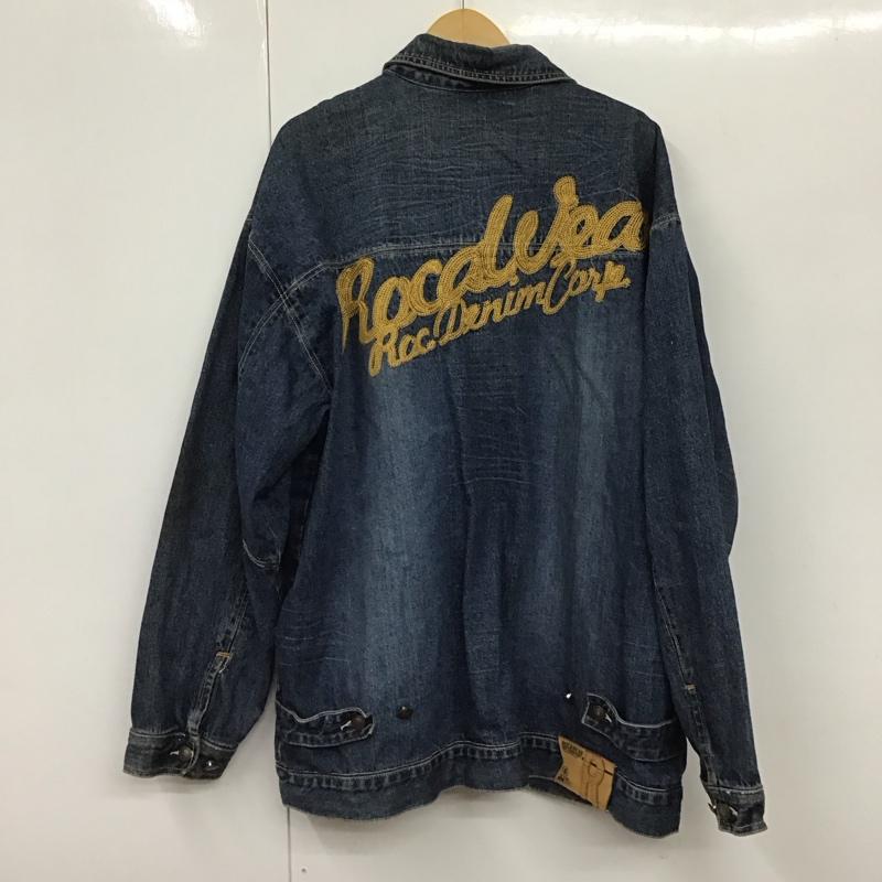 ロカウェア ROCAWEAR ジャケット、上着 ジャケット、ブレザー デニムジャケット Gジャン アウター カジュアルジャケット XL ロゴ、文字 インディゴ / インディゴ / メンズ USED 古着 中古 10130314