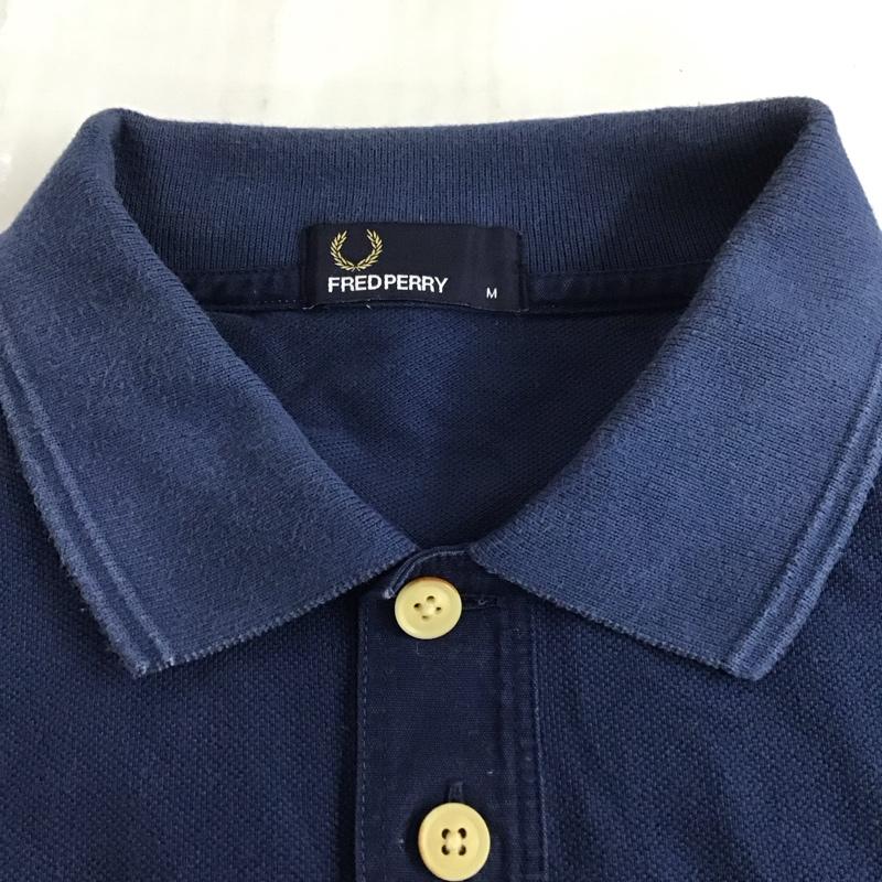 フレッドペリー FRED PERRY ポロシャツ 半袖 半袖ポロシャツ カラーシャツ 半袖カットソー M ロゴ、文字 紺 / ネイビー /  メンズ USED 古着 中古 10111480