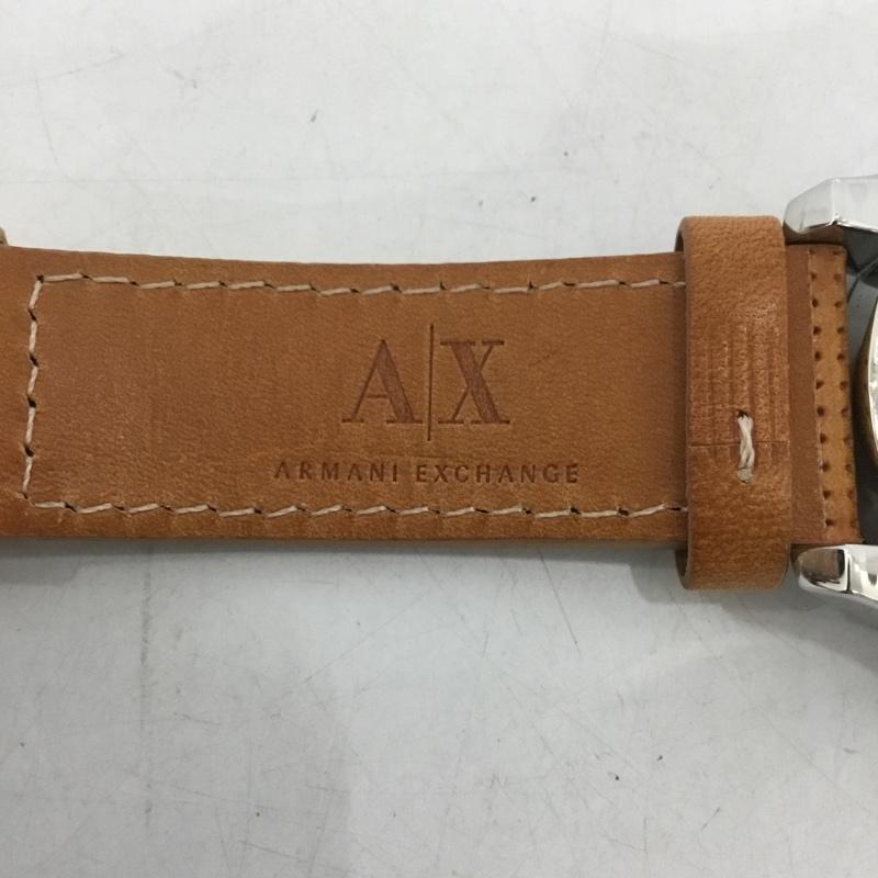 アルマーニエクスチェンジ A/X ARMANIEXCHANGE 腕時計 アナログ(クォーツ式) AX1608 レザーベルト ロゴ、文字 茶 / ブラウン / メンズ USED 古着 中古 10135205
