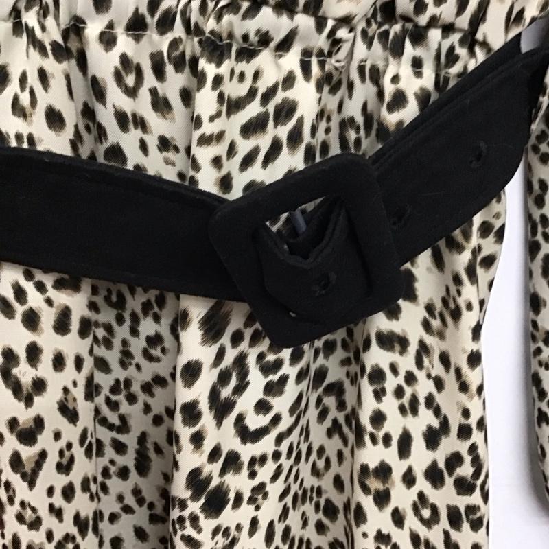 セシルマクビー CECIL McBEE ワンピース ロングスカート 長袖ロングワンピース フレアスカート ウエスト切り替え M ヒョウ柄・レオパード柄 マルチカラー / マルチカラー / レディース USED 古着 中古 10138307
